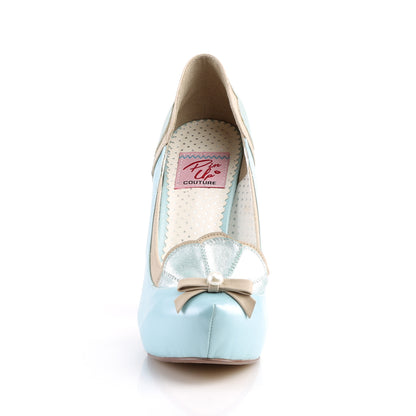 Pin Up Couture Frauenpumpen BETTIE-20 B. Blau-Tan-Faux-Leder