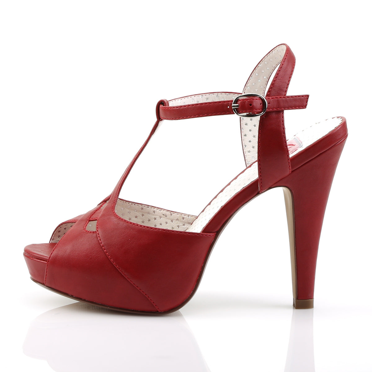 Pin Up Couture Womens Pumps BETTIE-23 Red Faux Leather