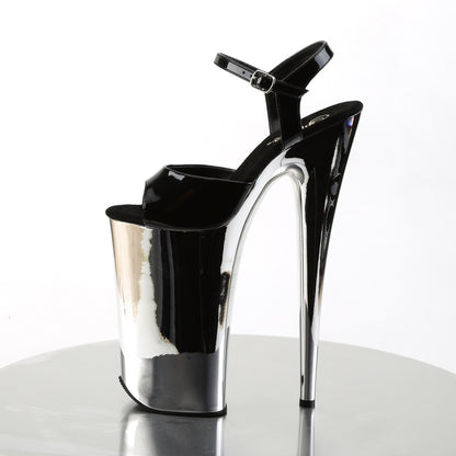 Pleaser Damen Sandalen BEYOND-009 BLK / SLV Chrome