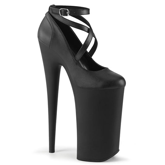 Pleaser Damen Sandalen BEYOND-087 BLK Faux Leder / BLK Matte