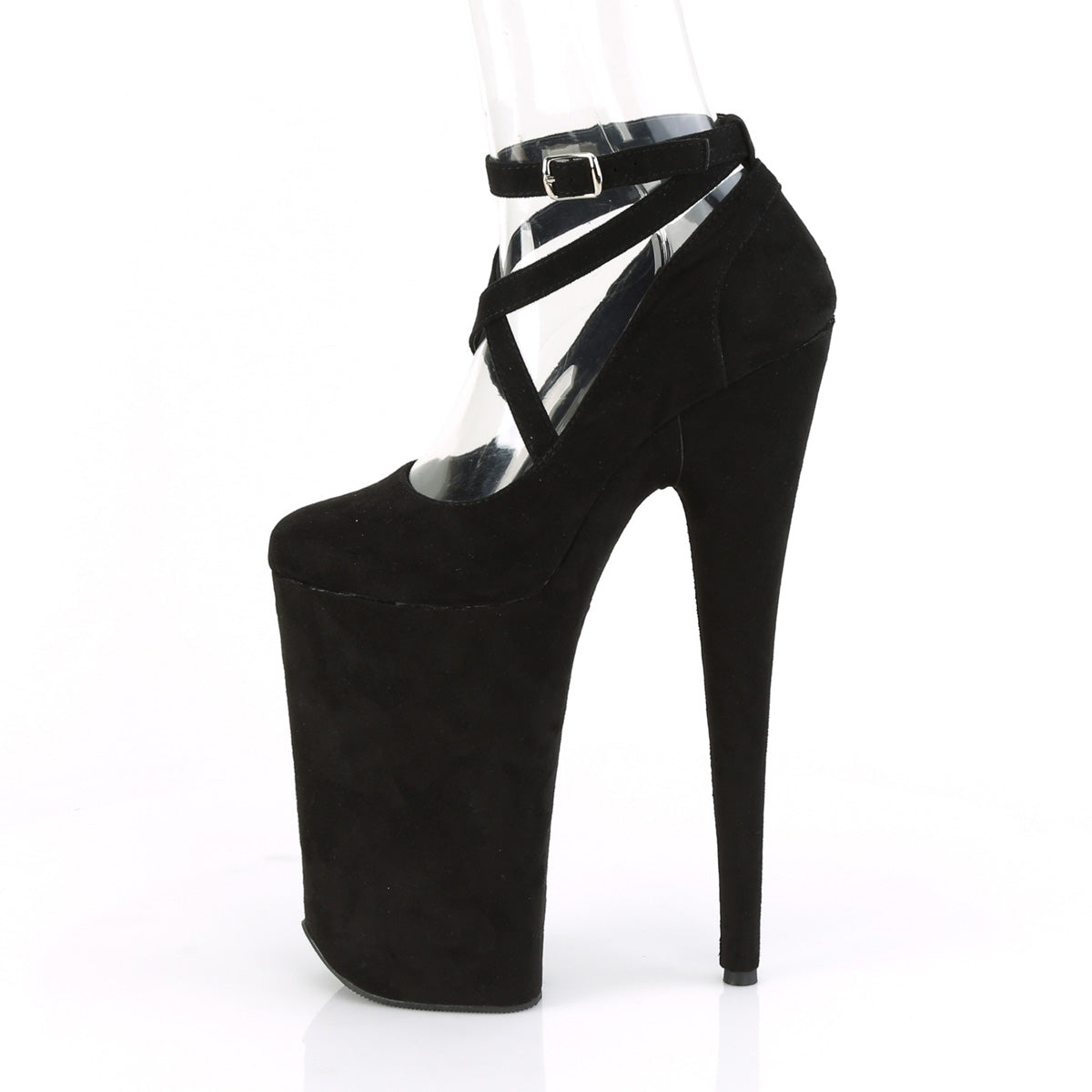 Pleaser Damen Sandalen BEYOND-087fs BLK Faux Wildleder / BLK Faux Wildleder