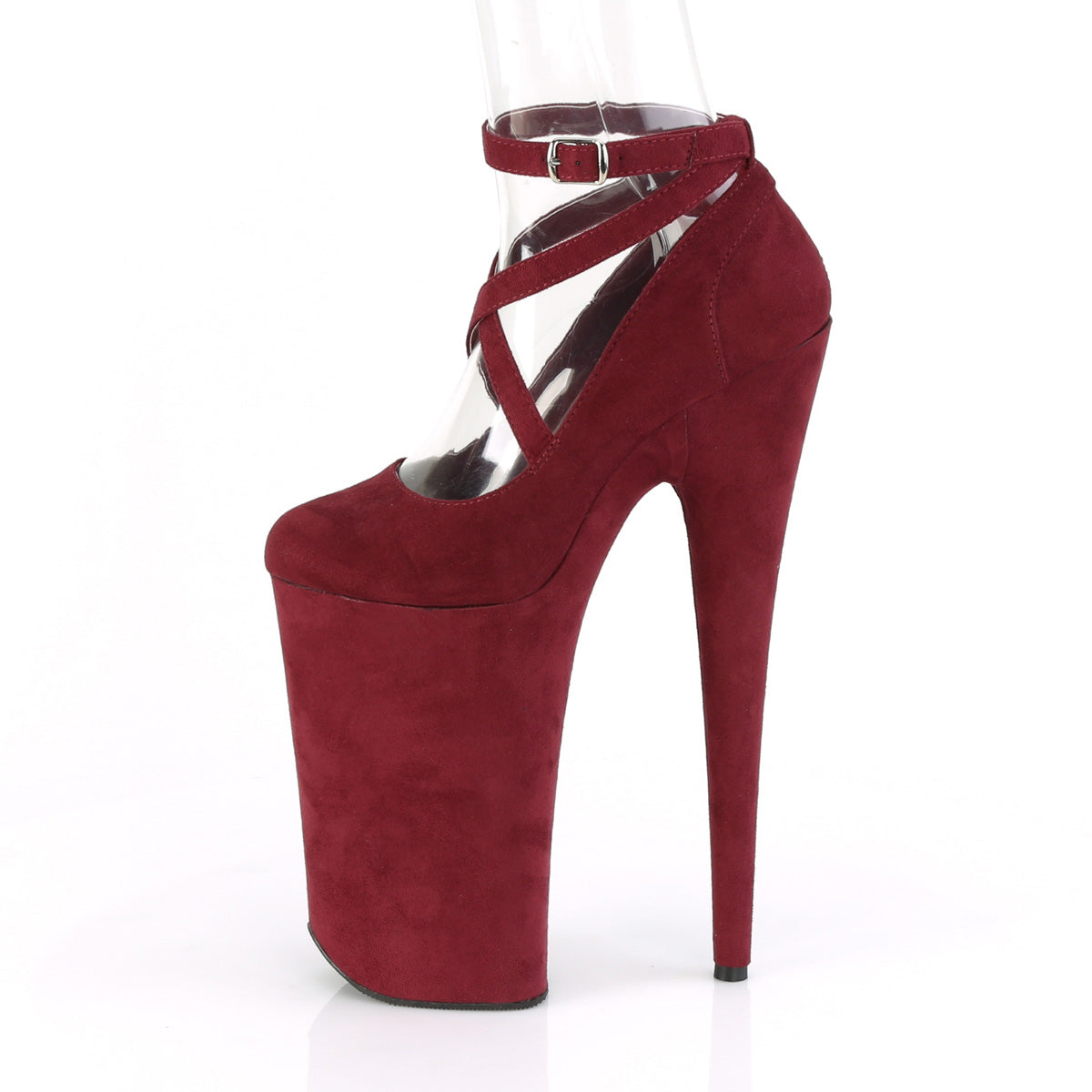 Pleaser Damen Sandalen BEYOND-087FS Burgund Faux Wildleder / Burgund Faux Wildleder
