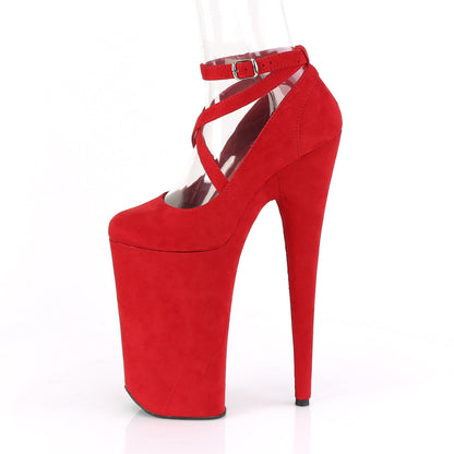 Pleaser Damen Sandalen BEYOND-087FS Red Faux Wildleder / Rot Faux Wildleder