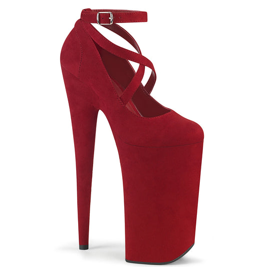 Pleaser Damen Sandalen BEYOND-087FS Red Faux Wildleder / Rot Faux Wildleder