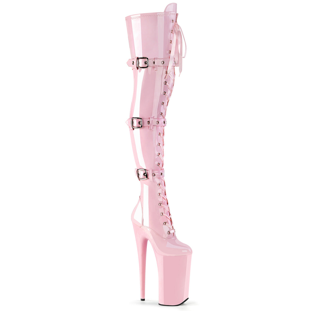 Pleaser Womens Boots. BEYOND-3028 B. Rosa Stretch Pat / b. Rosa