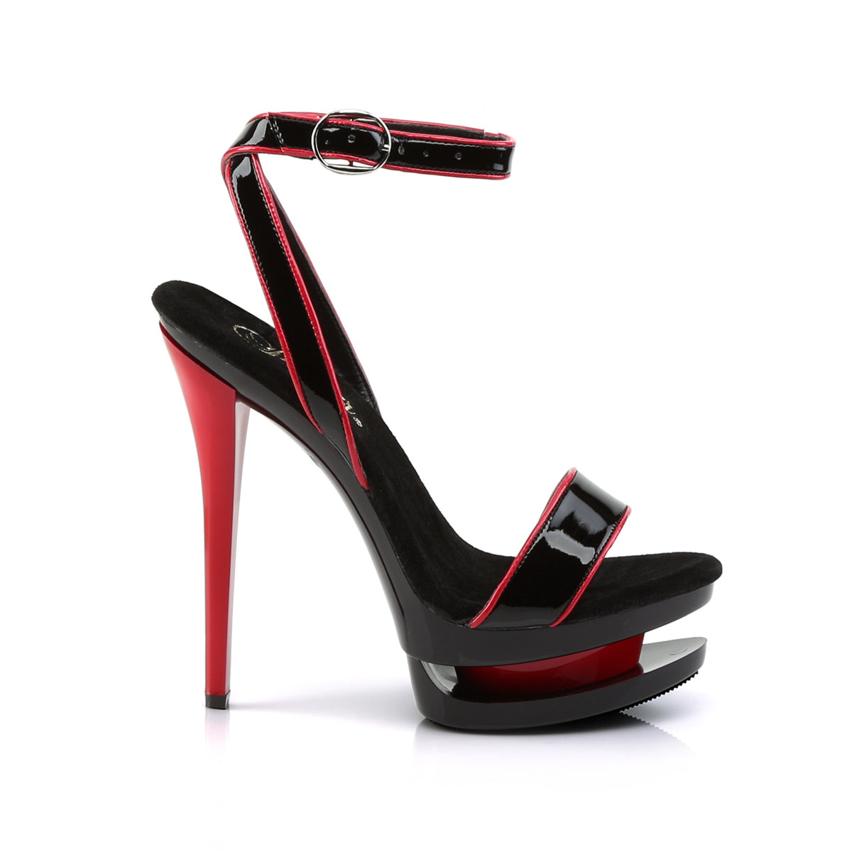 Pleaser Womens Sandals BLONDIE-631-2 Blk Red Pat/Blk-Red