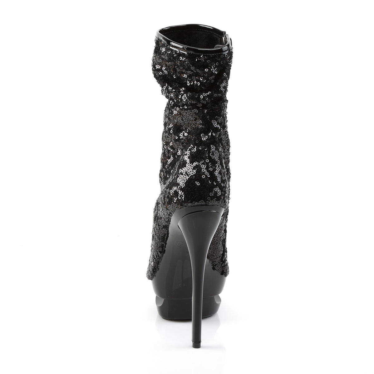 Pleaser Damen Knöchelstiefel BLONDIE-R-1008 BLK-Pailletten / BLK