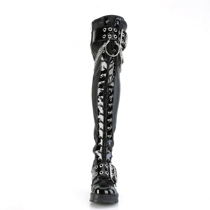 DemoniaCult  Boots BRATTY-304 Blk Stretch Vegan Leather