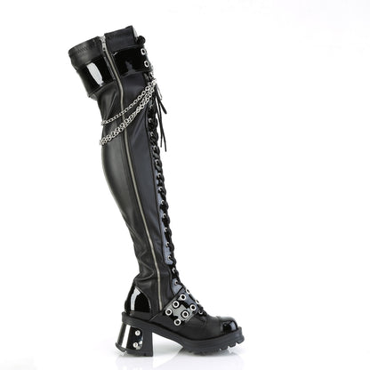 DemoniaCult  Boots BRATTY-304 Blk Stretch Vegan Leather