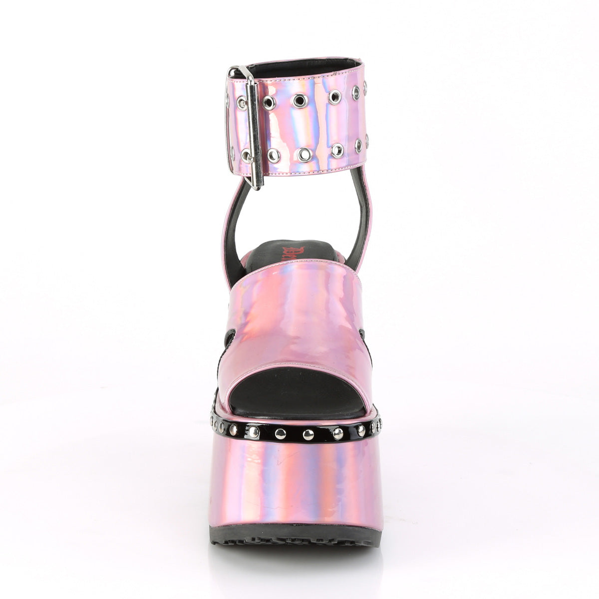 DemoniaCult Frauen Sandalen CAMEL-102 rosa Hologramm