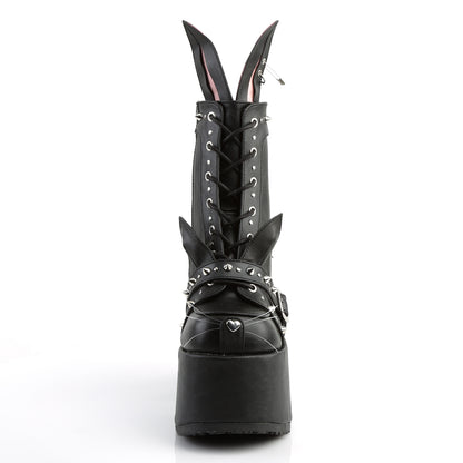 DemoniaCult Damenknöchelstiefel CAMEL-202 BLK Vegan Leder