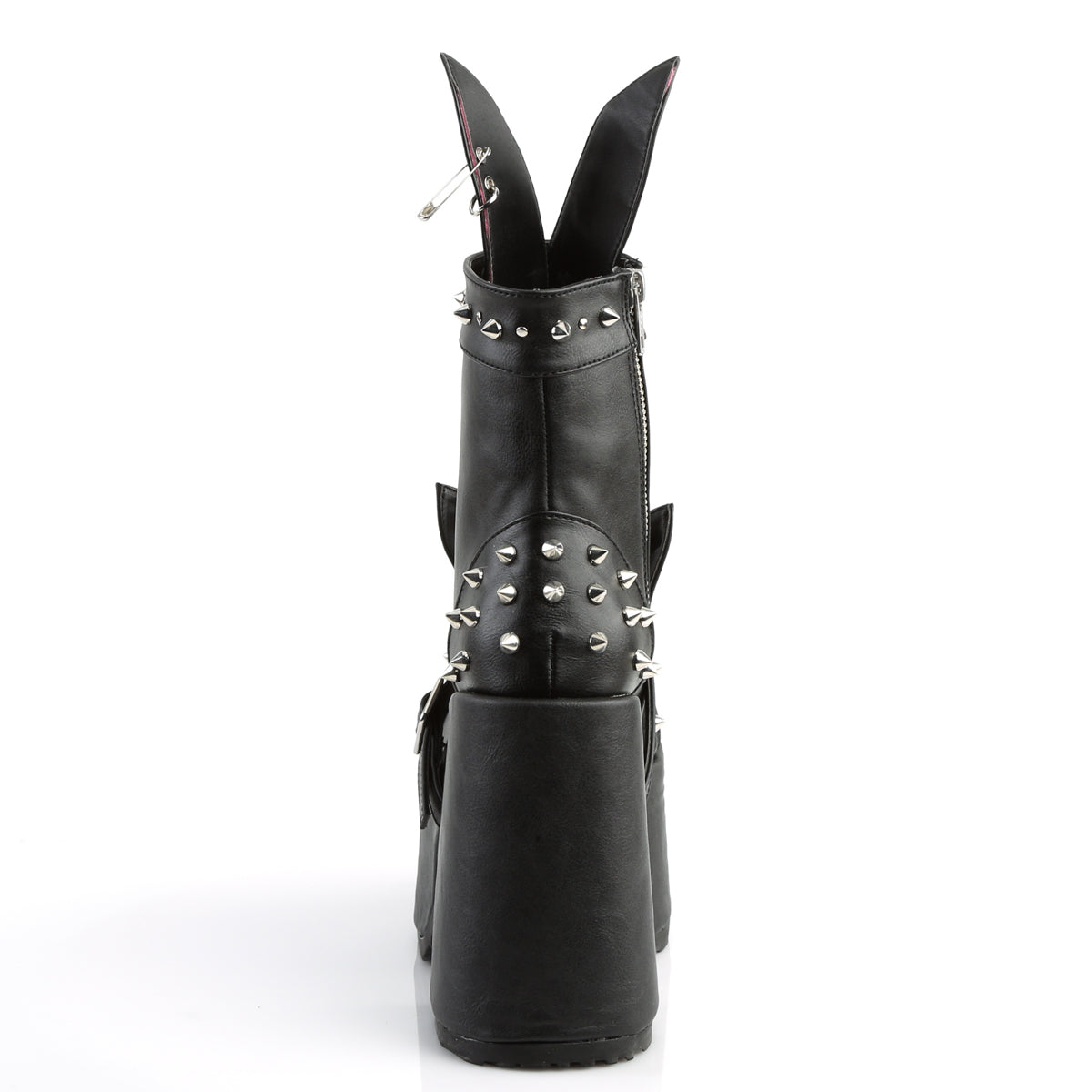 DemoniaCult Damenknöchelstiefel CAMEL-202 BLK Vegan Leder