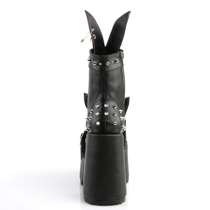DemoniaCult Damenknöchelstiefel CAMEL-202 BLK Vegan Leder