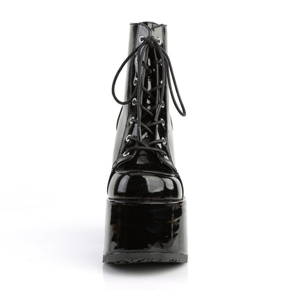 DemoniaCult Damenknöchelstiefel CAMEL-203 Blk Pat