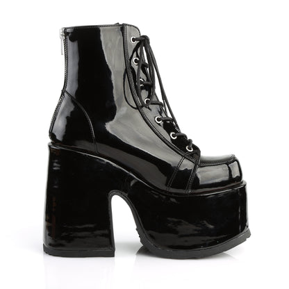 DemoniaCult Damenknöchelstiefel CAMEL-203 Blk Pat