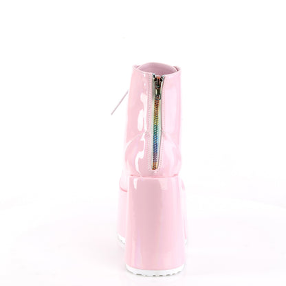 DemoniaCult Damenknöchelstiefel CAMEL-203 B. Pink Hologramm