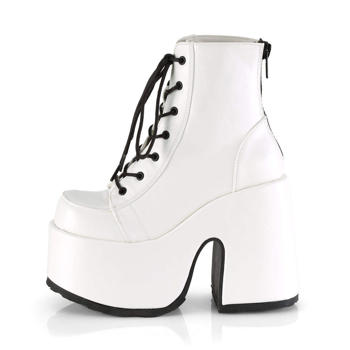 DemoniaCult Damenknöchelstiefel CAMEL-203 wht veganes Leder