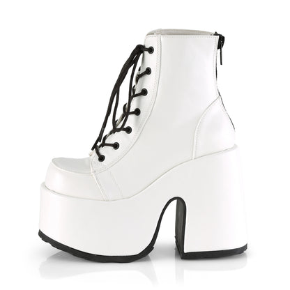 DemoniaCult Damenknöchelstiefel CAMEL-203 wht veganes Leder
