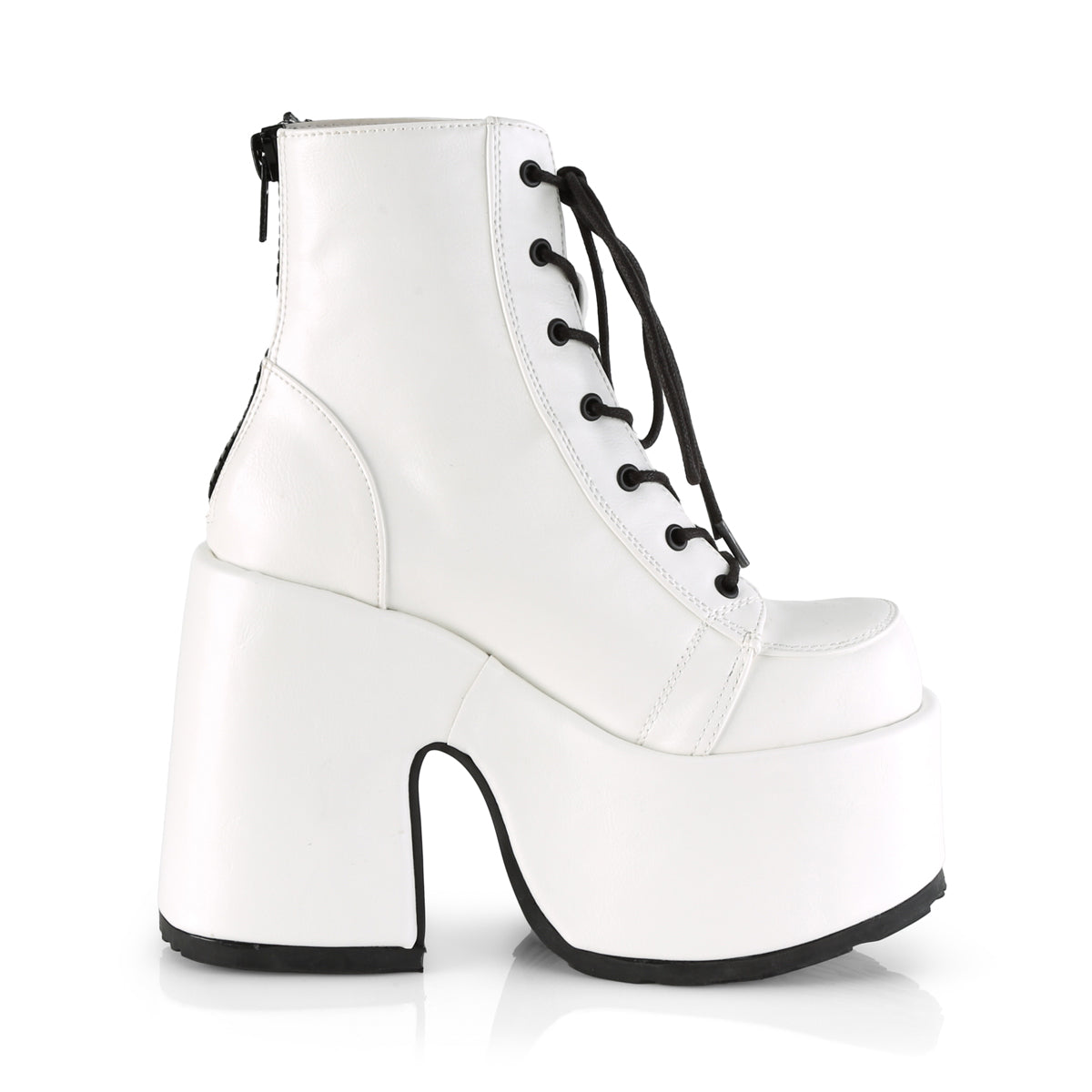 DemoniaCult Damenknöchelstiefel CAMEL-203 wht veganes Leder