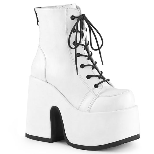 DemoniaCult Damenknöchelstiefel CAMEL-203 wht veganes Leder