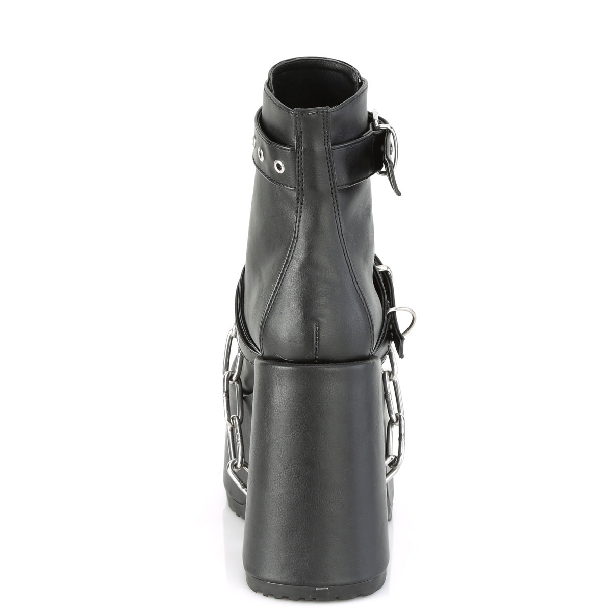 DemoniaCult Damenknöchelstiefel CAMEL-205 BLK Vegan Leder