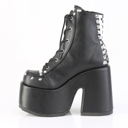 DemoniaCult Women's Ankle Boots CAMEL-208 Blk Vegan Leather