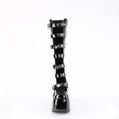 DemoniaCult Women's Mid-Calf & Knee High Boots CAMEL-223 Blk Pat