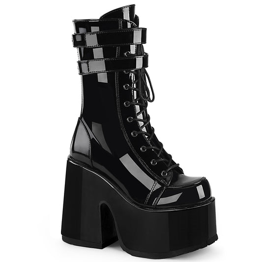 DemoniaCult Frauenstiefel CAMEL-250 Blk Pat