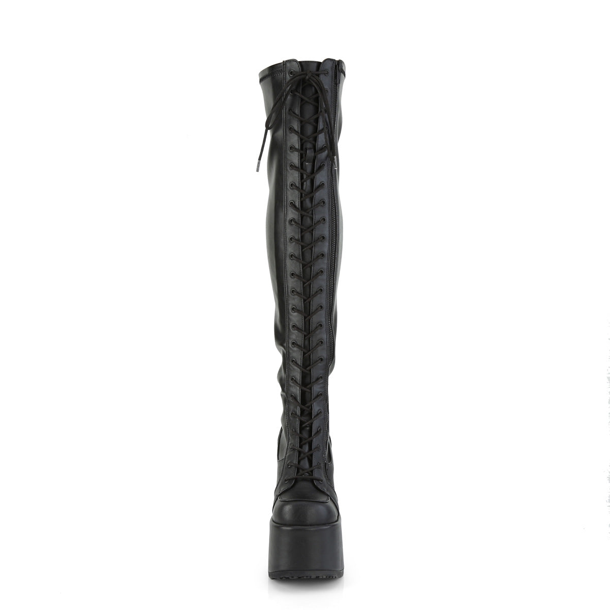 DemoniaCult Frauenstiefel CAMEL-300 blk str vegan Leder