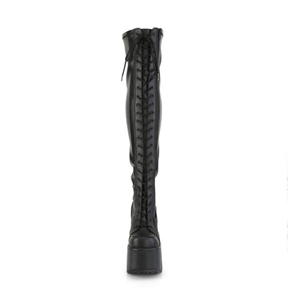 DemoniaCult Frauenstiefel CAMEL-300 blk str vegan Leder