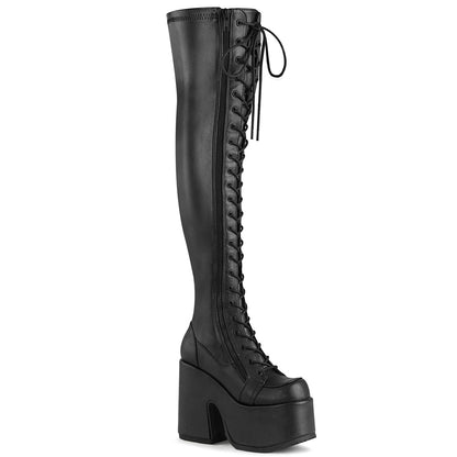 DemoniaCult Frauenstiefel CAMEL-300 blk str vegan Leder
