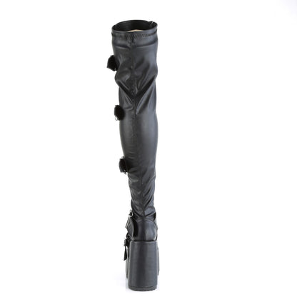 DemoniaCult  Stiefel CAMEL-305 BLK Stretch Vegan Leder