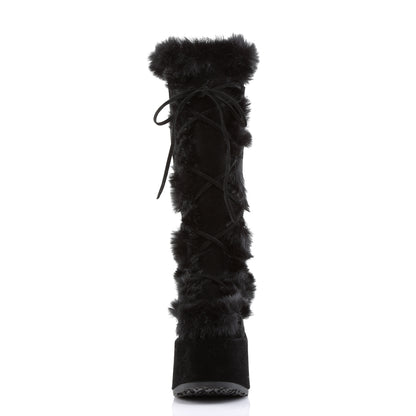 DemoniaCult Frauenstiefel CAMEL-311 BLK Vegan Wildleder