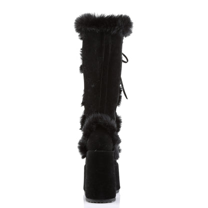 DemoniaCult Frauenstiefel CAMEL-311 BLK Vegan Wildleder