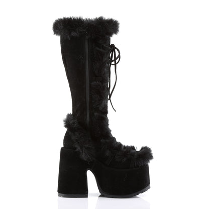 DemoniaCult Frauenstiefel CAMEL-311 BLK Vegan Wildleder