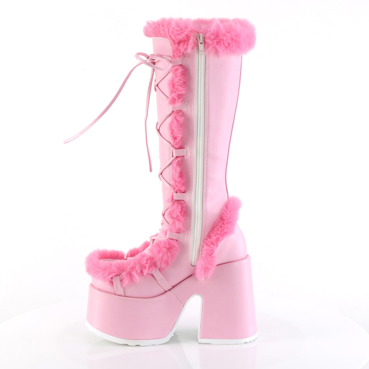 DemoniaCult  Stiefel CAMEL-311 B. Pink Vegan Leder