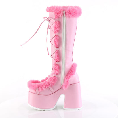 DemoniaCult  Stiefel CAMEL-311 B. Pink Vegan Leder