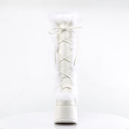 DemoniaCult Frauenstiefel CAMEL-311 WHT Veganer Leder