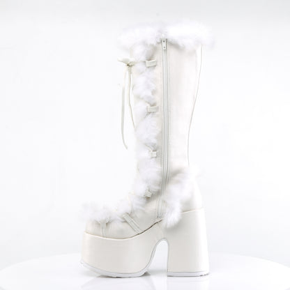 DemoniaCult Frauenstiefel CAMEL-311 WHT Veganer Leder