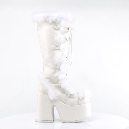 DemoniaCult Frauenstiefel CAMEL-311 WHT Veganer Leder