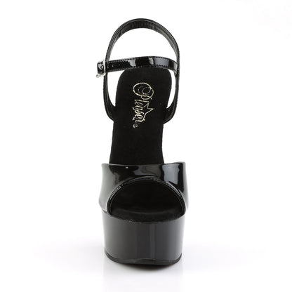 Pleaser Womens Sandals CAPTIVA-609 Blk Pat/Blk