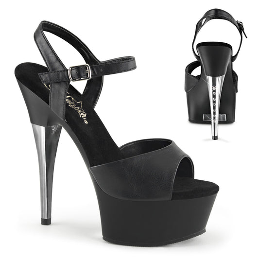 Pleaser Womens Sandals CAPTIVA-609 Blk Faux Leather/Blk Matte