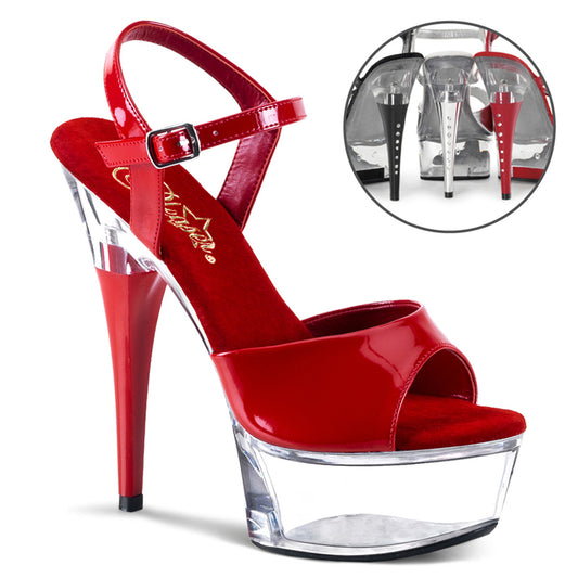Pleaser Damen Sandalen CAPTIVA-609 rot pat / clr