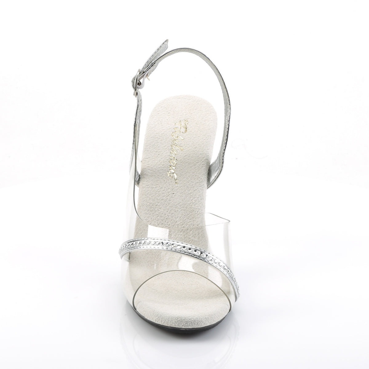 Fabulicious Womens Sandals CARESS-456 Clr-Slv Metallic Pu/Clr