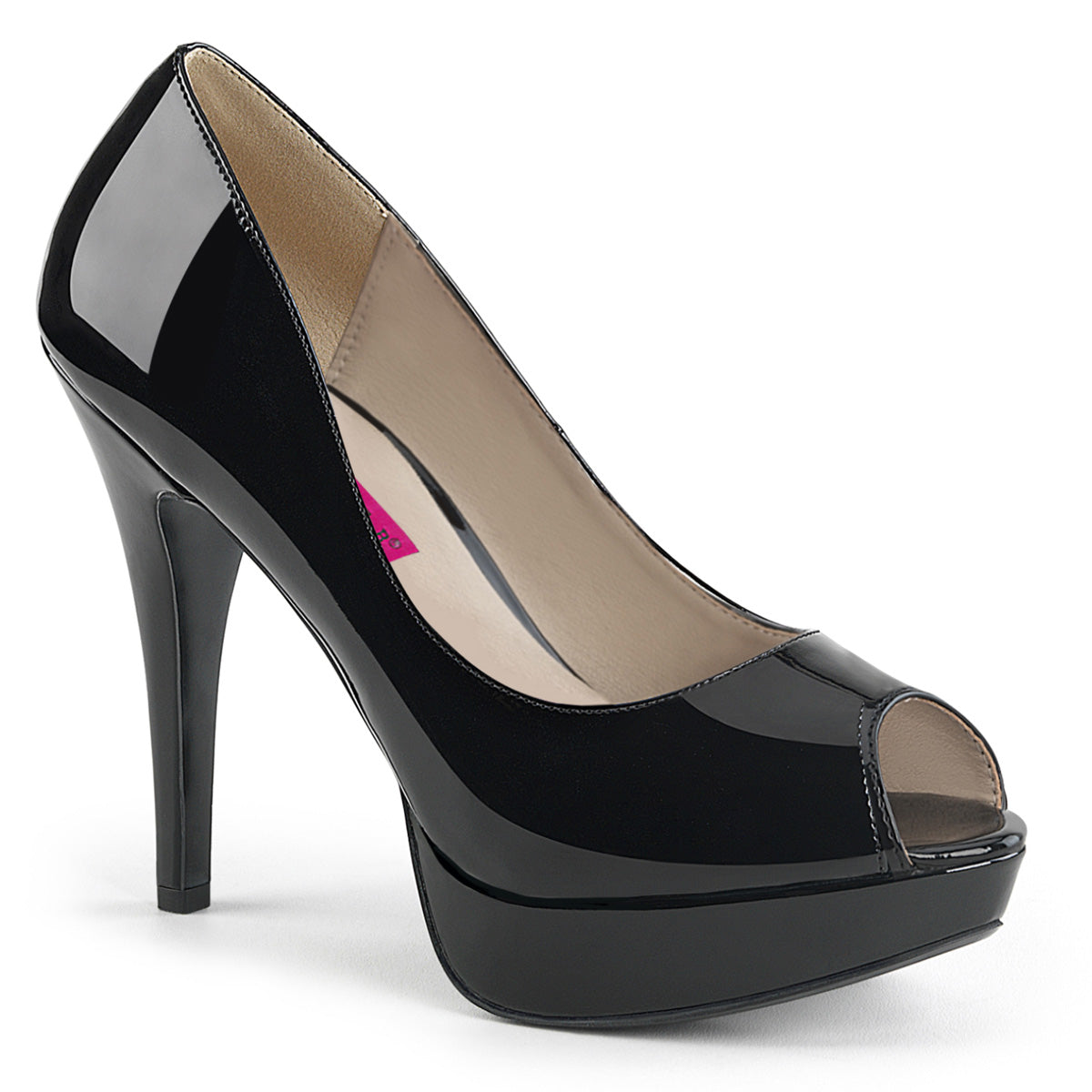 Pleaser Pink Label Womens Pumps CHLOE-01 Blk Pat