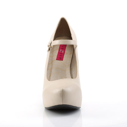 Pleaser Pink Label Frauenpumpen CHLOE-02 Creme-Kunstleder
