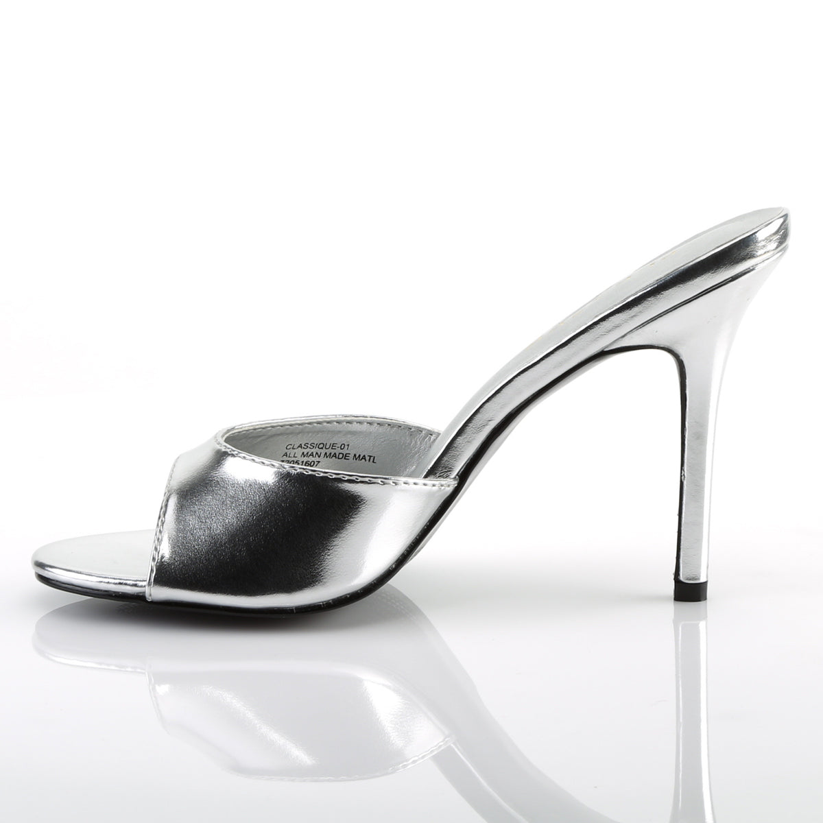 Pleaser Frauenpumpen CLASSIQUE-01 SLV Metallic PU