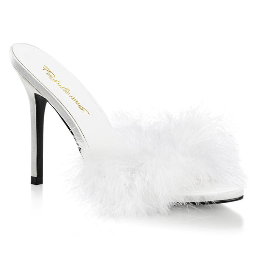 Fabulicious Womens Sandals CLASSIQUE-01F Wht Pu-Fur