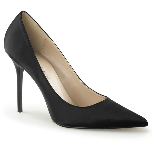 Pleaser Womens Pumps CLASSIQUE-20 Blk Satin