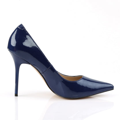 Pleaser Womens Pumps CLASSIQUE-20 Navy Blue Pat